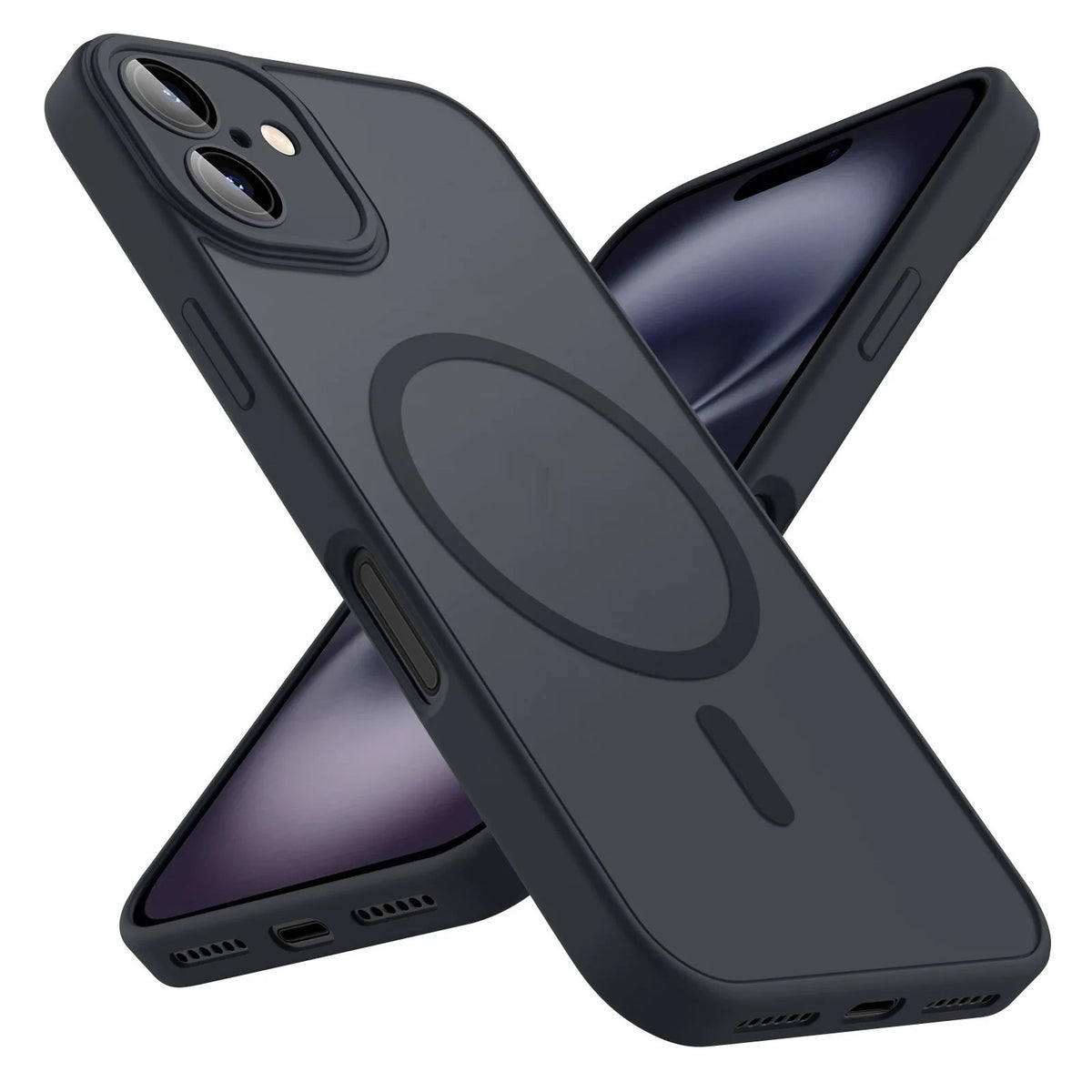 Magnetic Suction Skin-feel Semi-transparent Full Phone Case