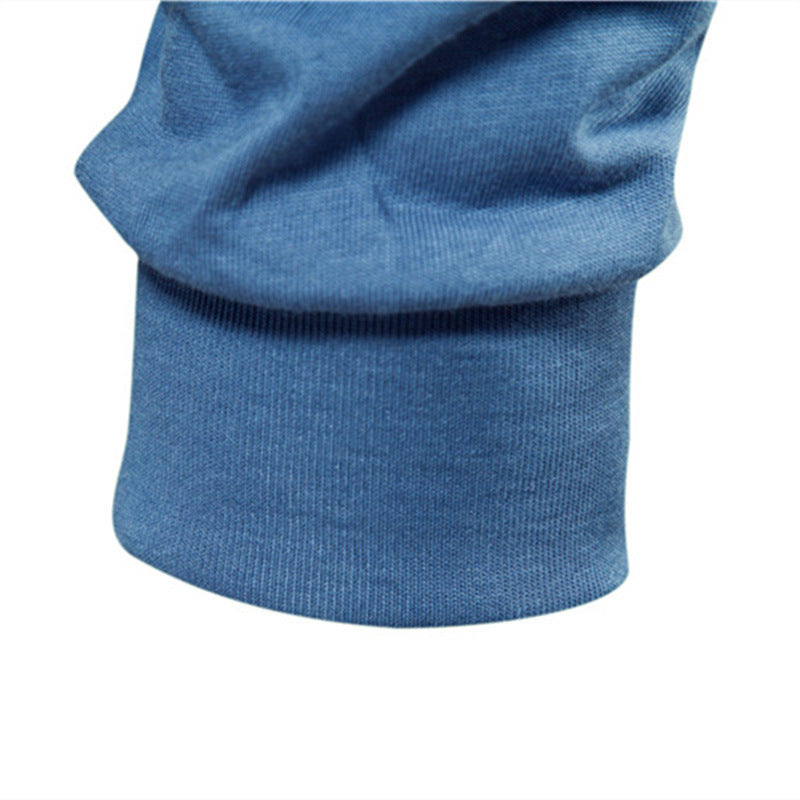 Autumn Trendy Long-Sleeved European-style Homme Solid Color Long-Sleeved Top High Street M