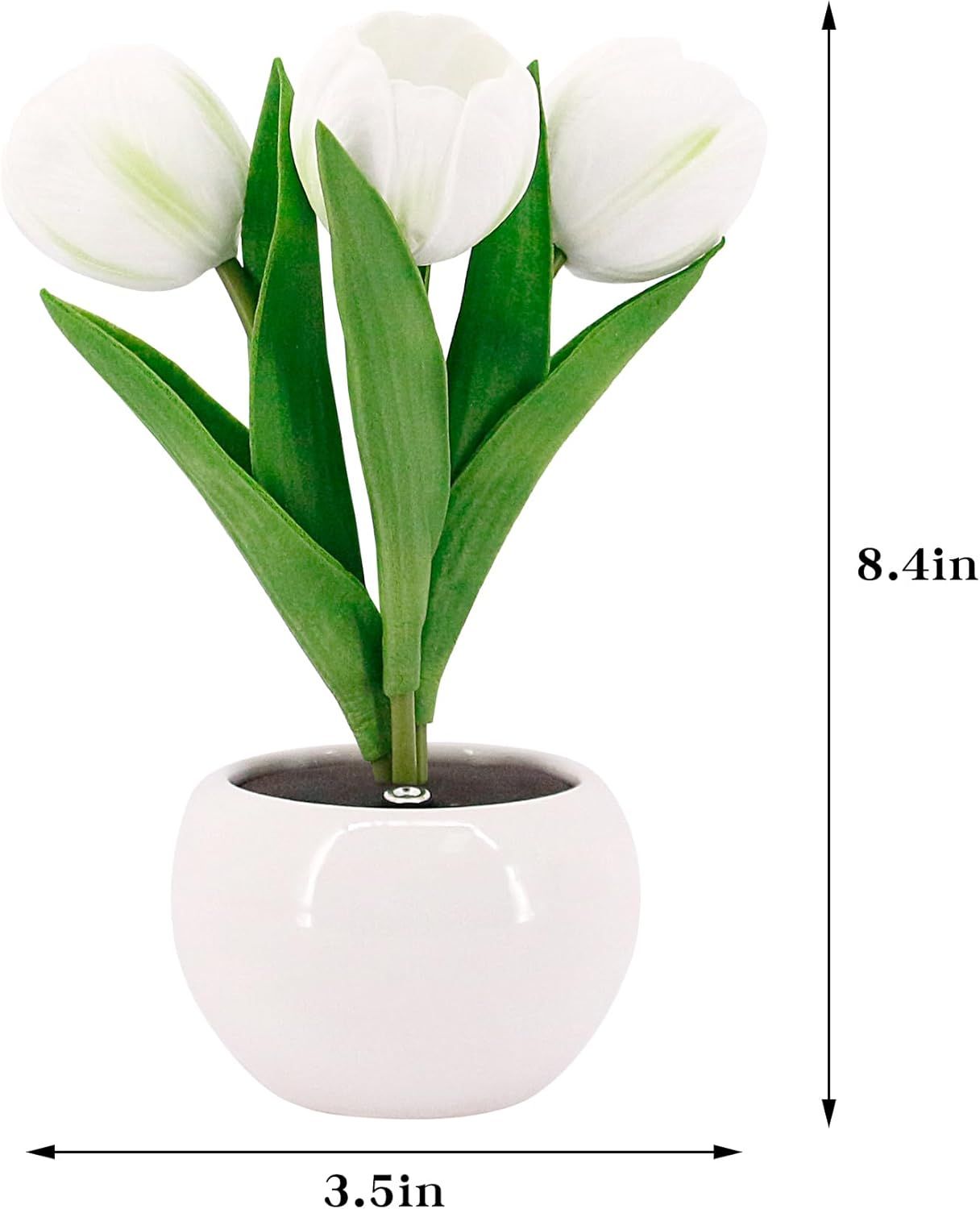 Lampe Tulipe - LED Replica Lampe de table Tulipe avec vase de fleurs pour la décoration de bureau. Suitabl