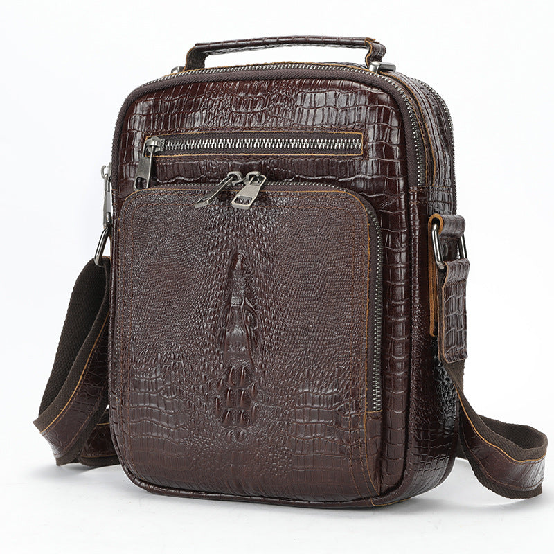 Véritable sac de messager en cuir vintage Cheval fou