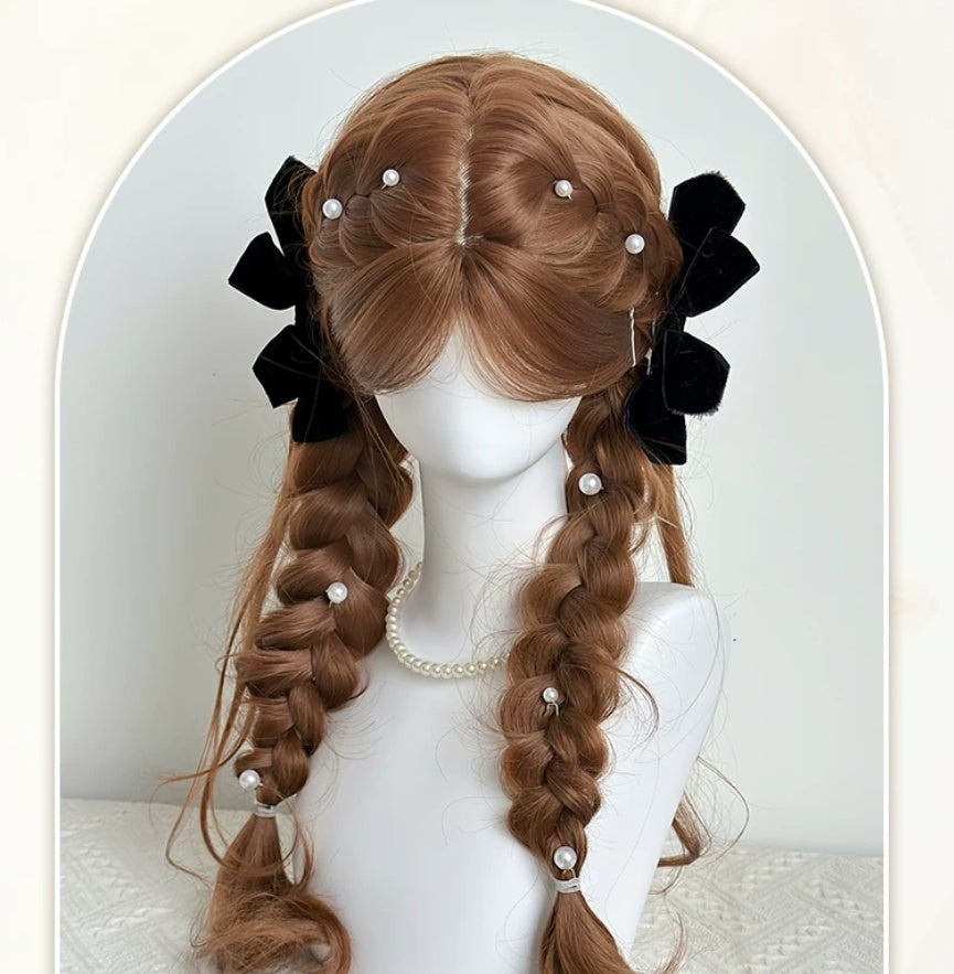 Huit caractères Long Wavy Cheveux Personnalisables Double Pigtails