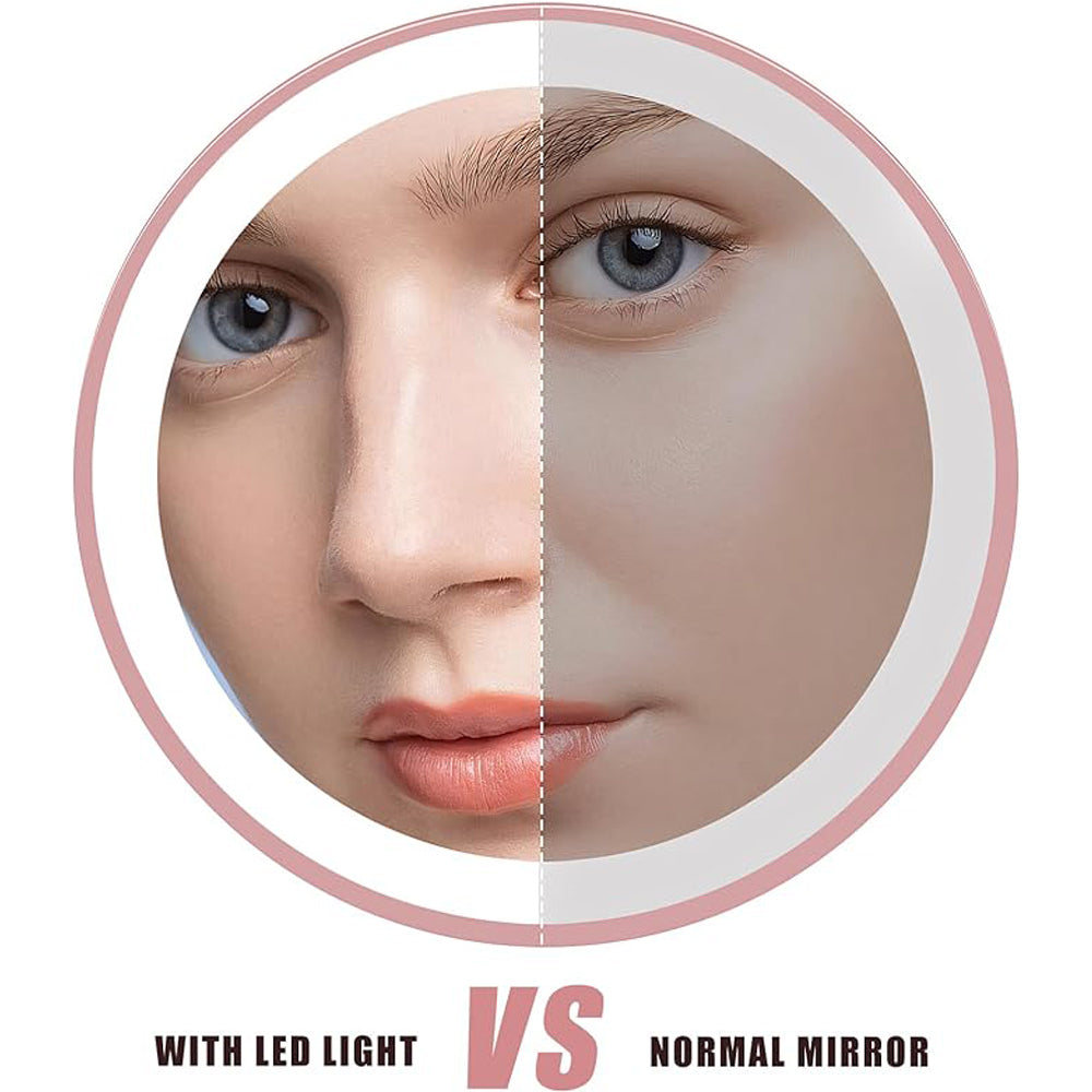 Miroir de maquillage de voyage avec lumière LED