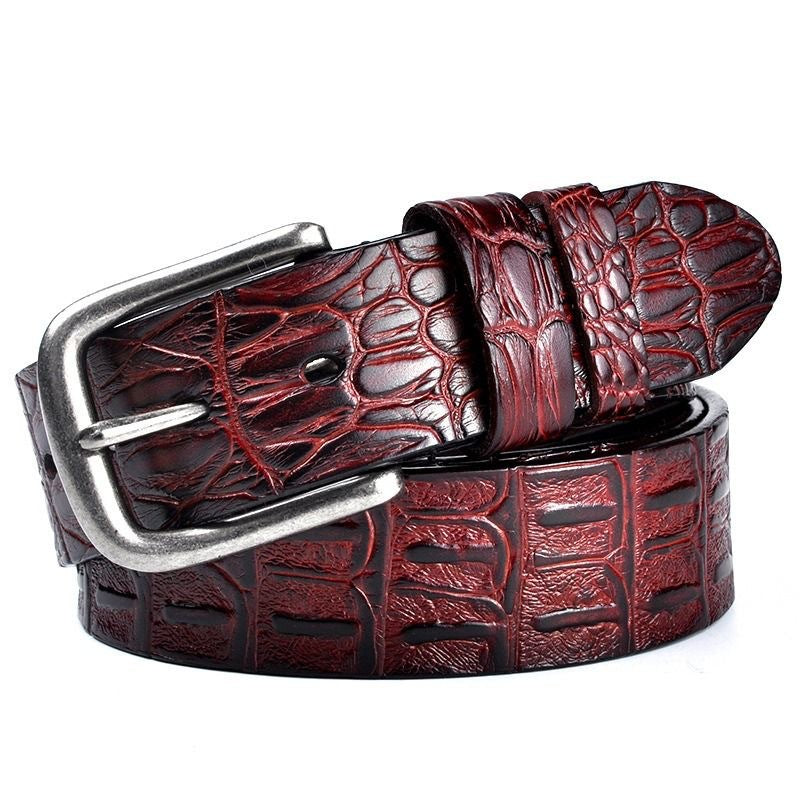 Modèle crocodile en cuir véritable homme Vintage épingle ceinture