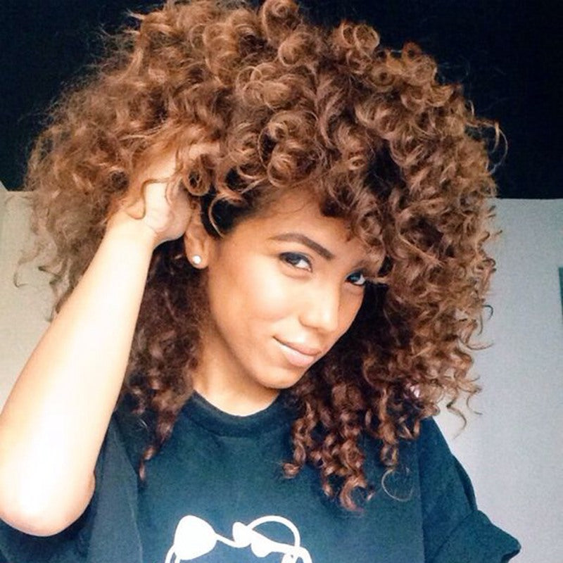 Matte soie africaine petit volume oblique bangs capuche