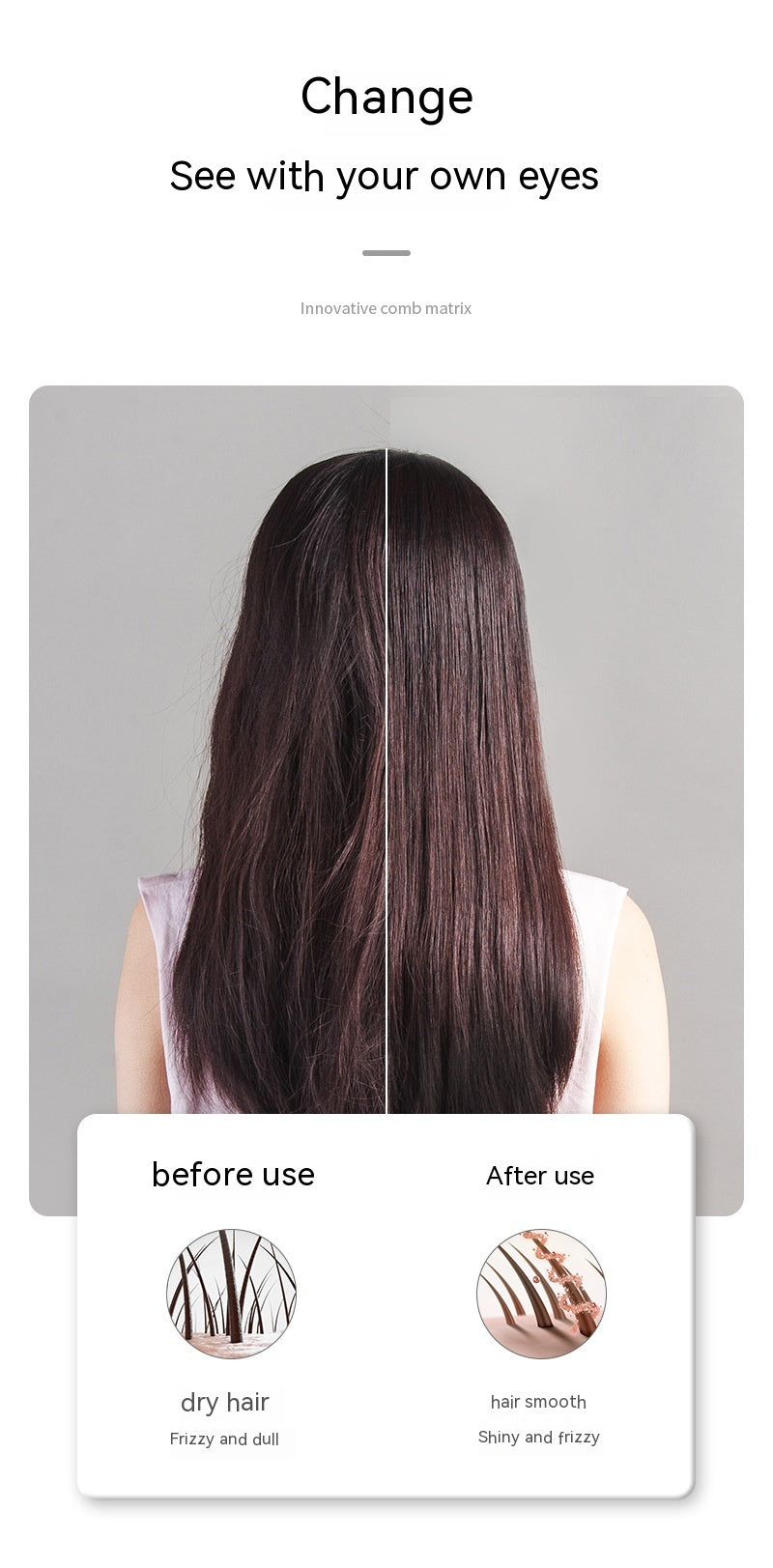 Peigne à cheveux droite sans fil