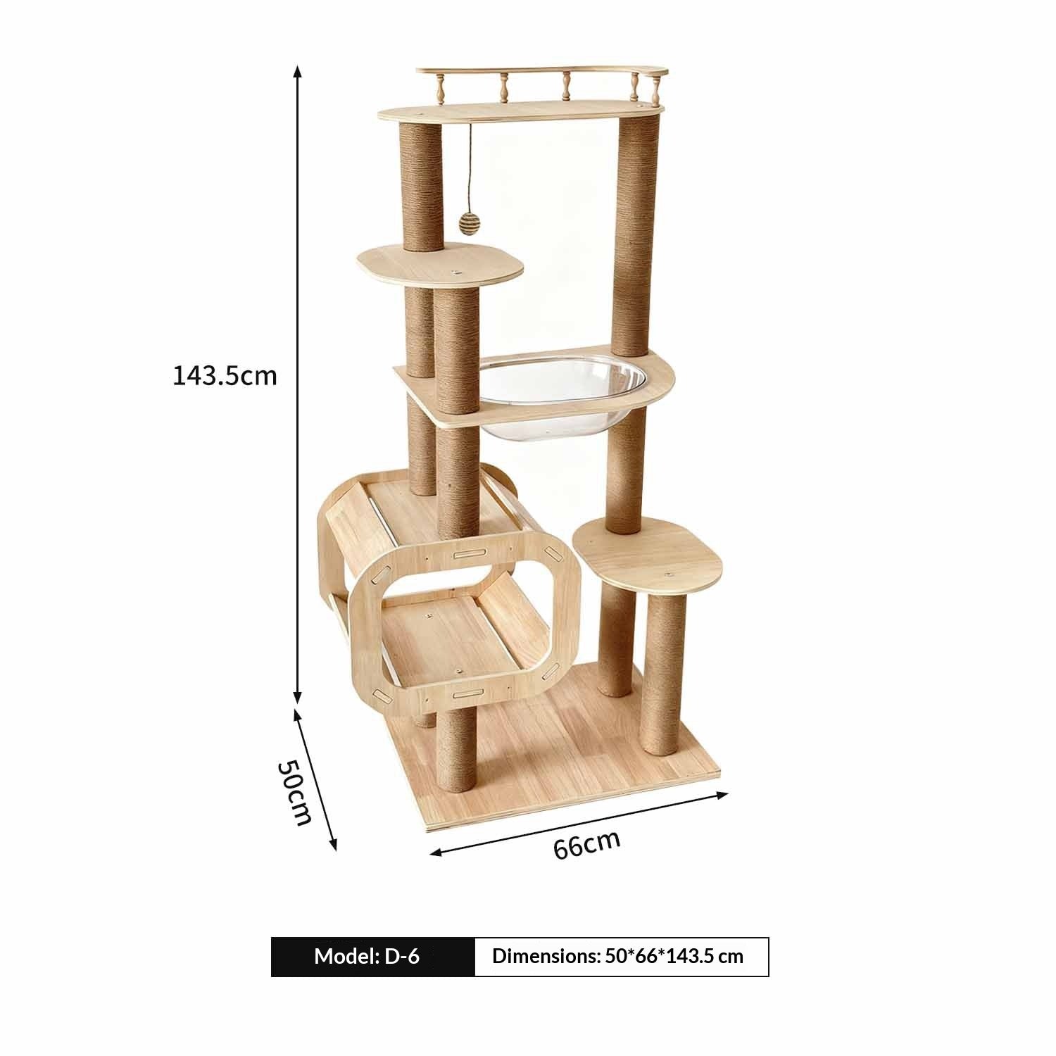 Maison de chat et arbre de chat multicouche en bois massif