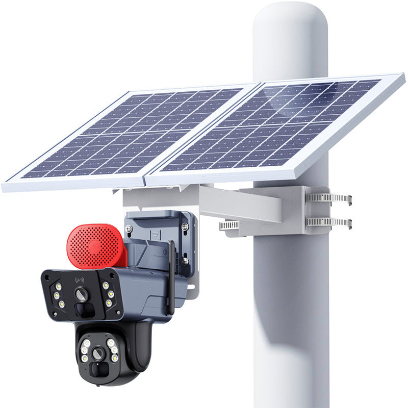 Consommation d'énergie solaire Ball Machine 4G caméra de surveillance double