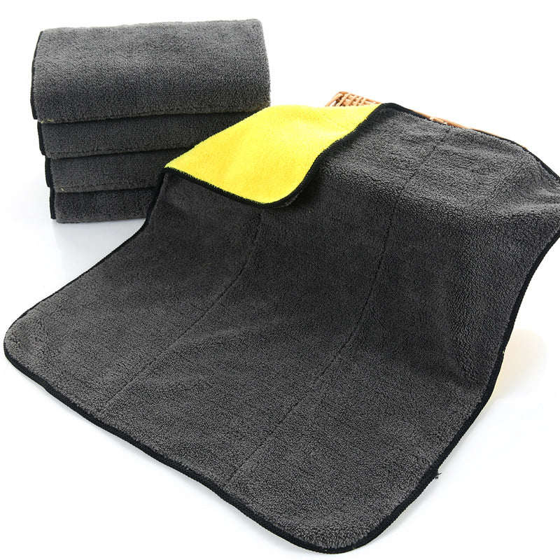 Fleece de corail de nettoyage des vêtements de fibre de fer Rag épais absorbant deux couleurs double face voiture T