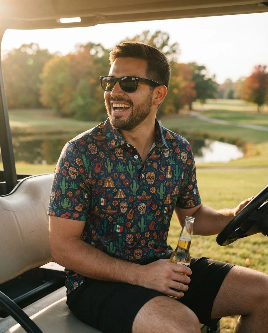 Polo homme avec drapeau national et manches courtes