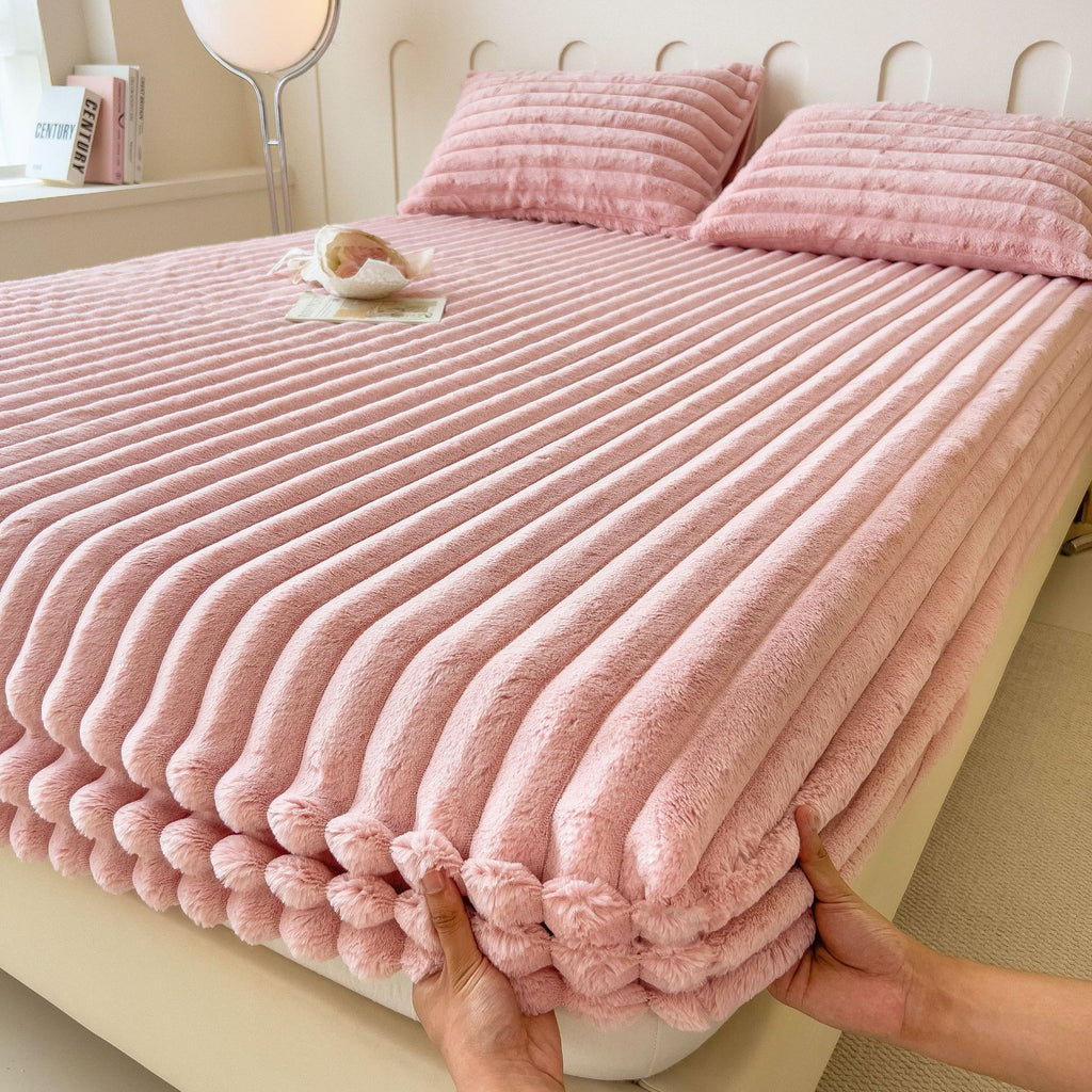 Autumn and Winter Imitation Dehaired Angora Fitted Sheet Thickened Student Dormitory Bed S