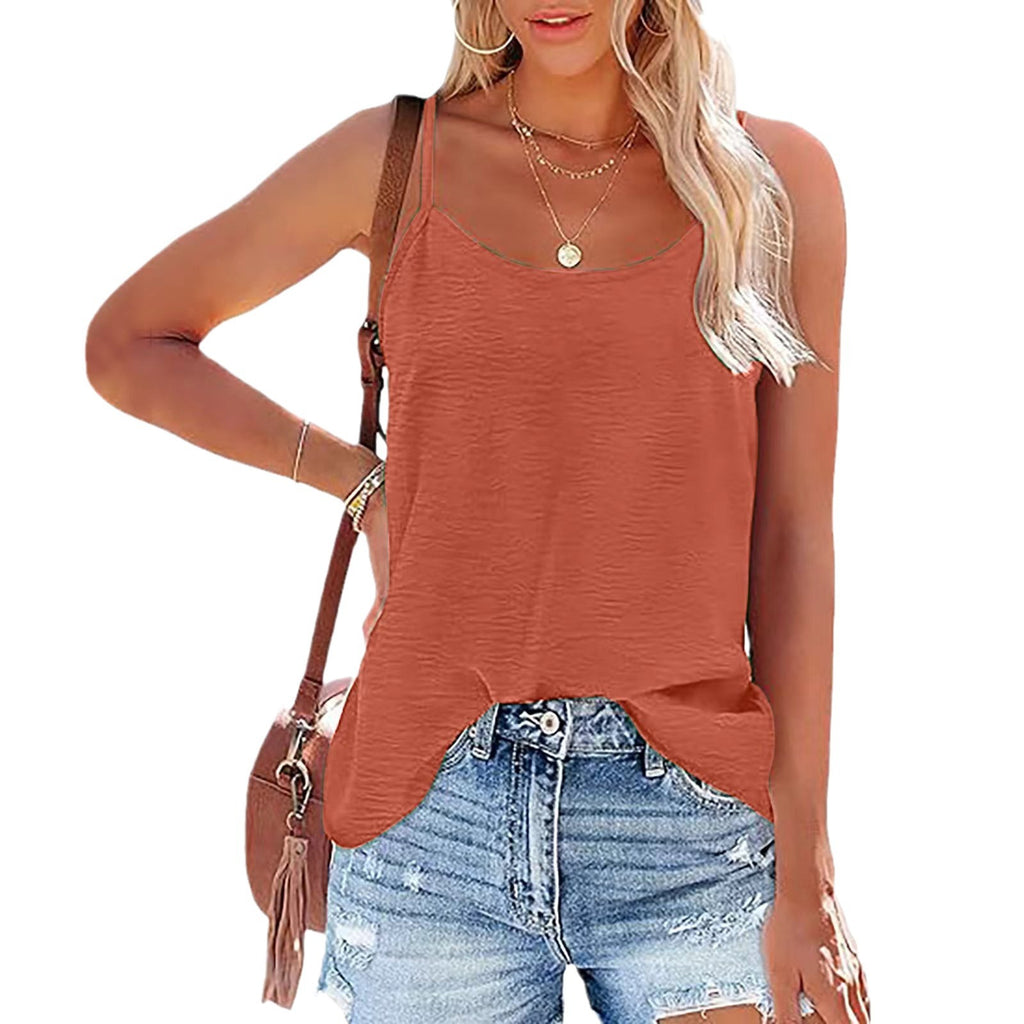 Femmes Solid-Color Ice-Silk rided Backless Boitier Top