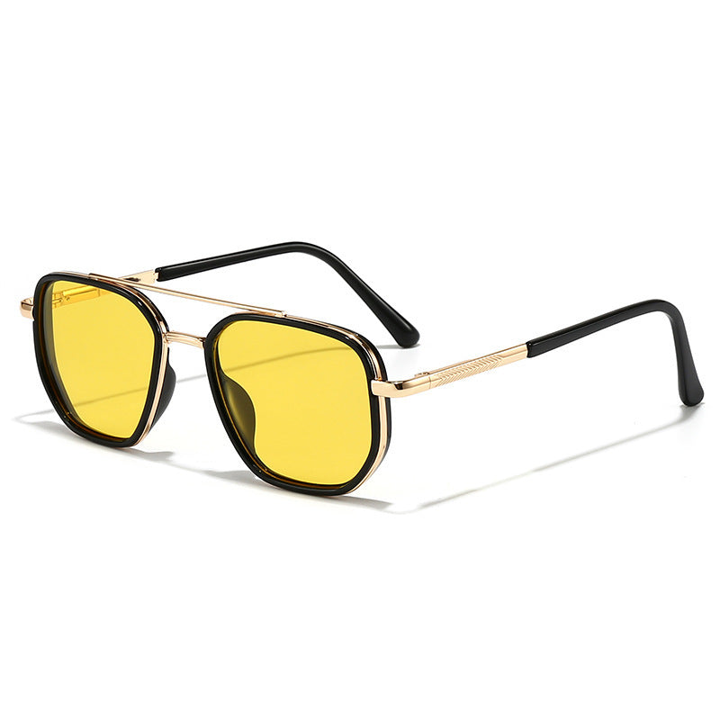 Lunettes de soleil en métal de style Chanel pour hommes