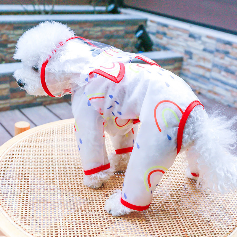 Transparent imperméable Rainbow Dog Raincoat