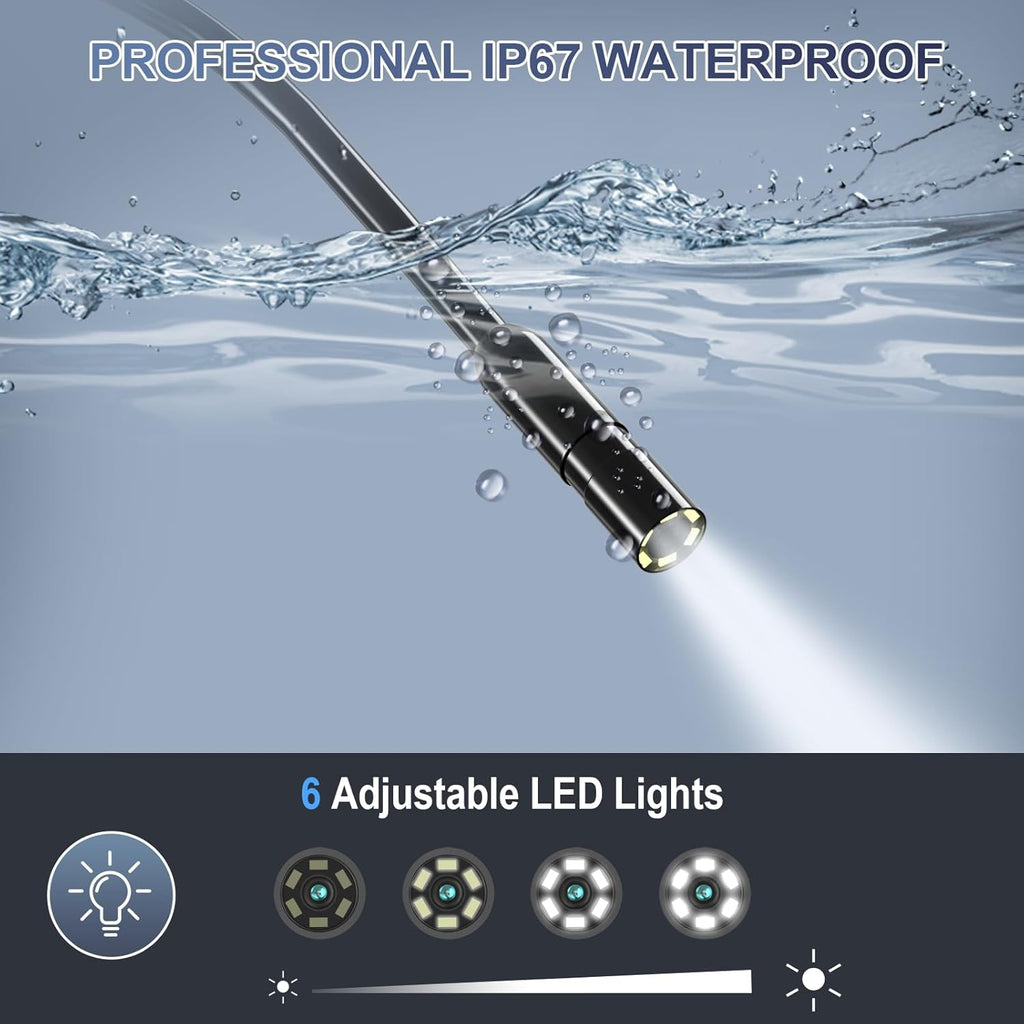 Caméra d'endoscope étanche HD double-Lens avec lumières intégrées