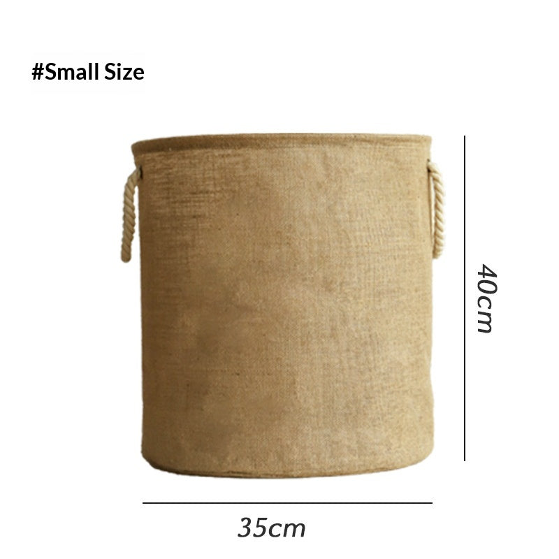 Panier de linge de jute Hamper de corde de coton portatif