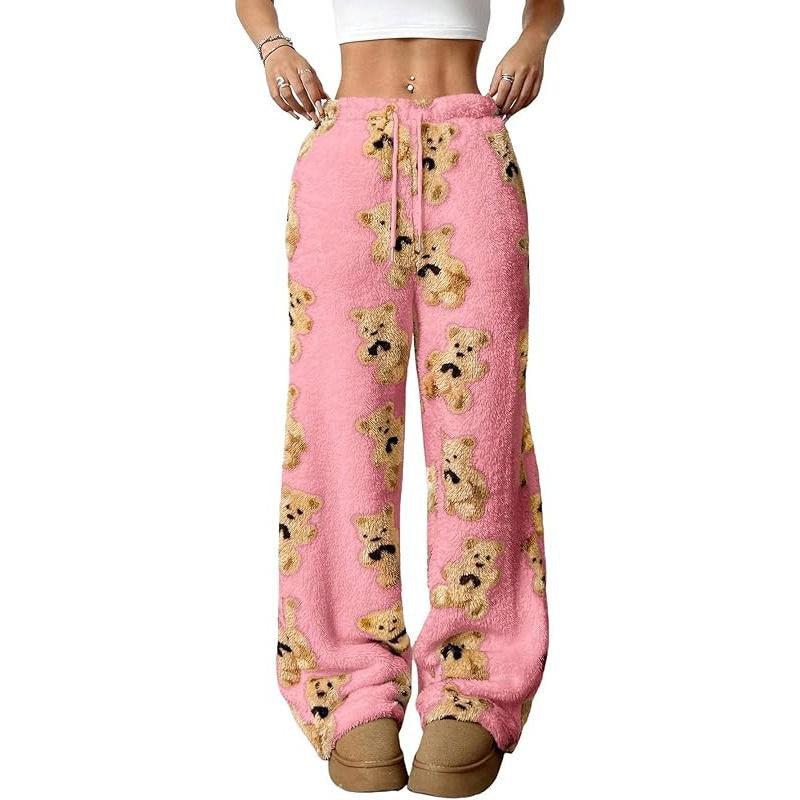 Pantalon large-jambe imprimé à l'épaisseur à l'épaisseur chic