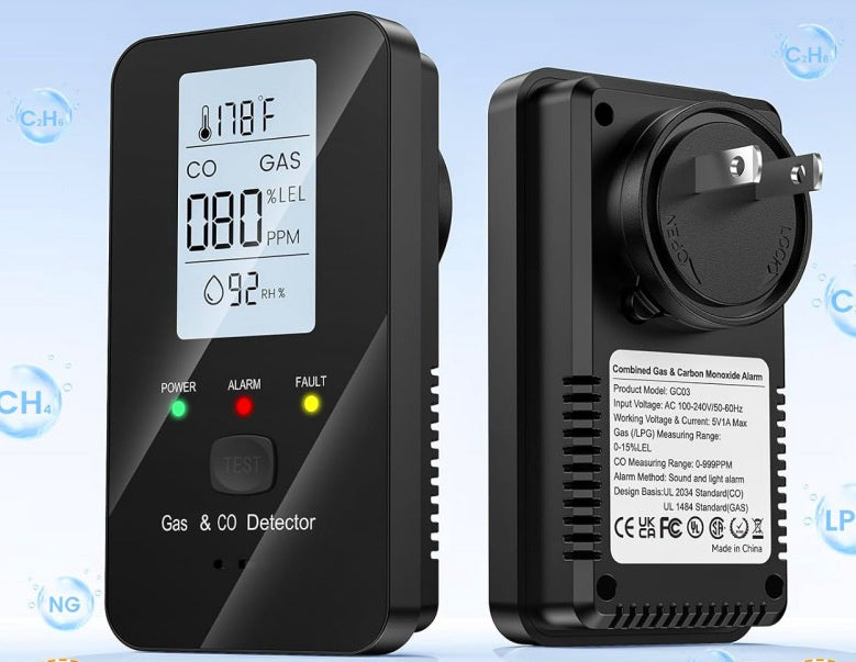 Alarme 4-en-1 à haute sensibilité au gaz et au monoxyde de carbone