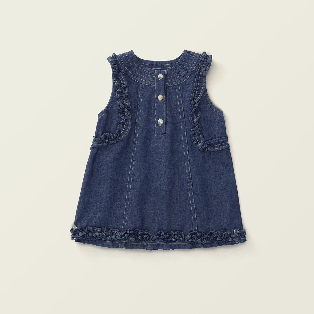 Robe de denim sans manches de style coréen pour filles