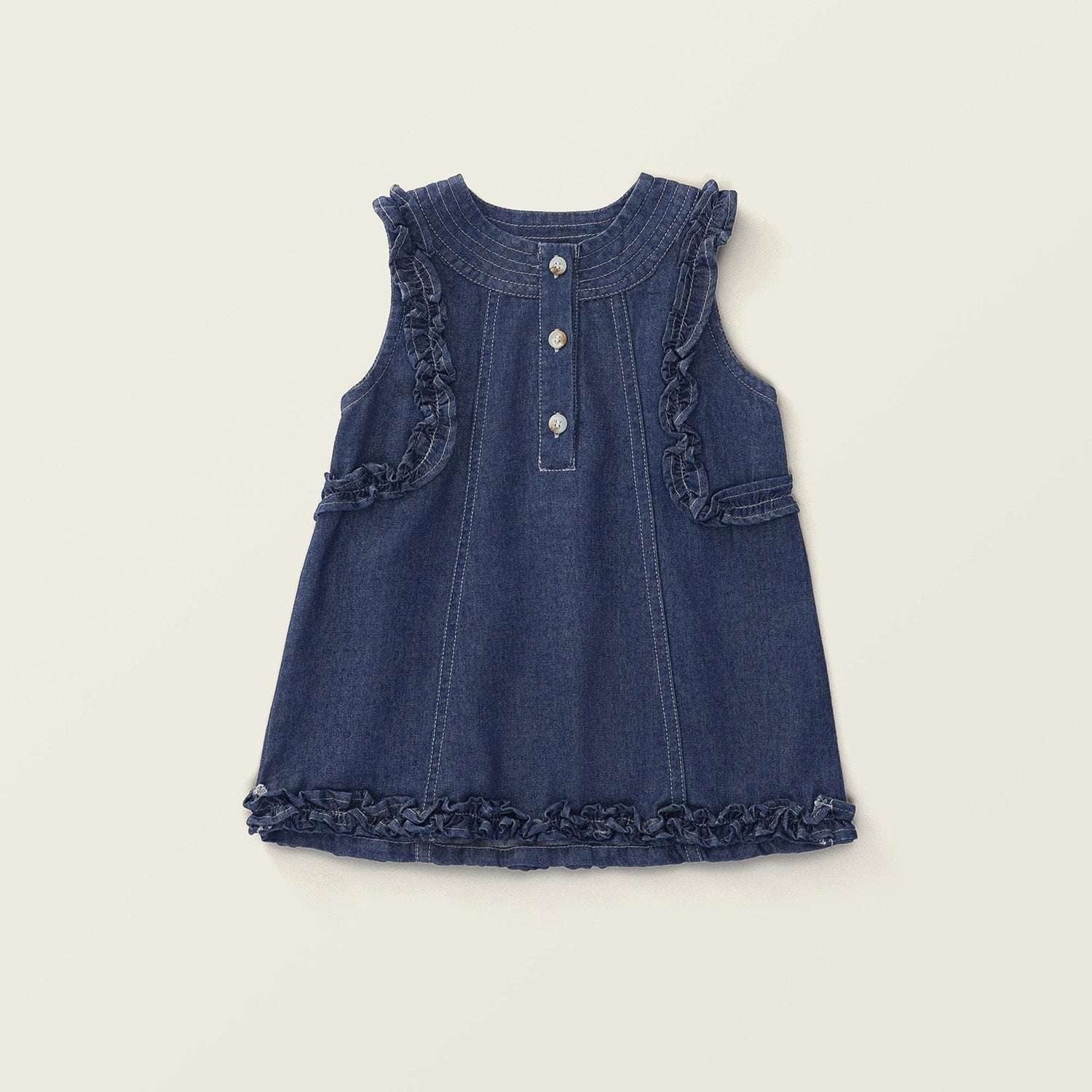 Robe de denim sans manches de style coréen pour filles