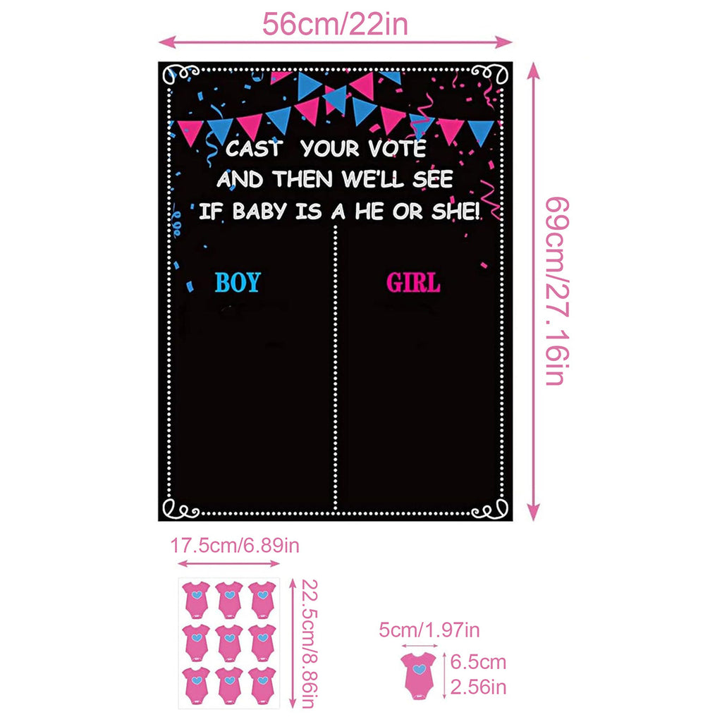 Bébé Sexe Reveal Vote garçon ou fille affiche panneau Sticker