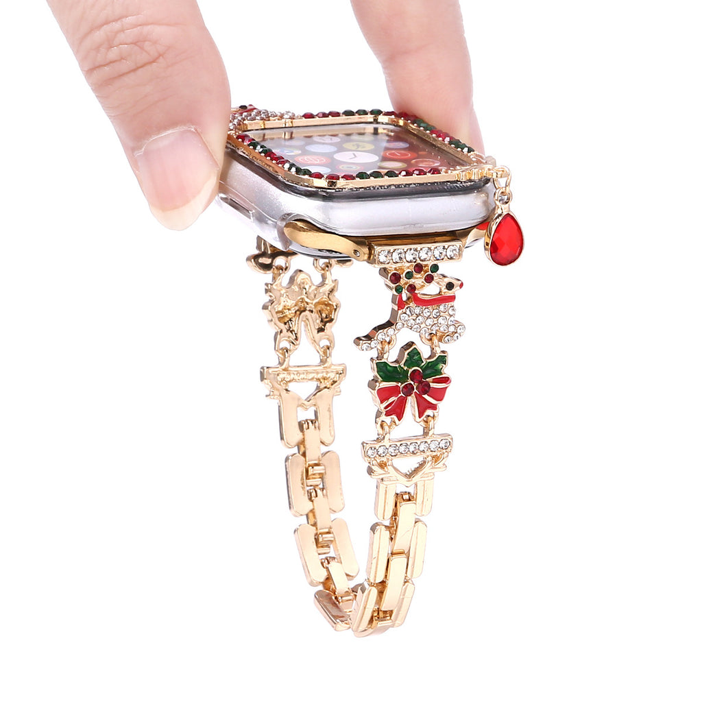 Bracelet de montre Decor de fête de Noël compatible avec les montres