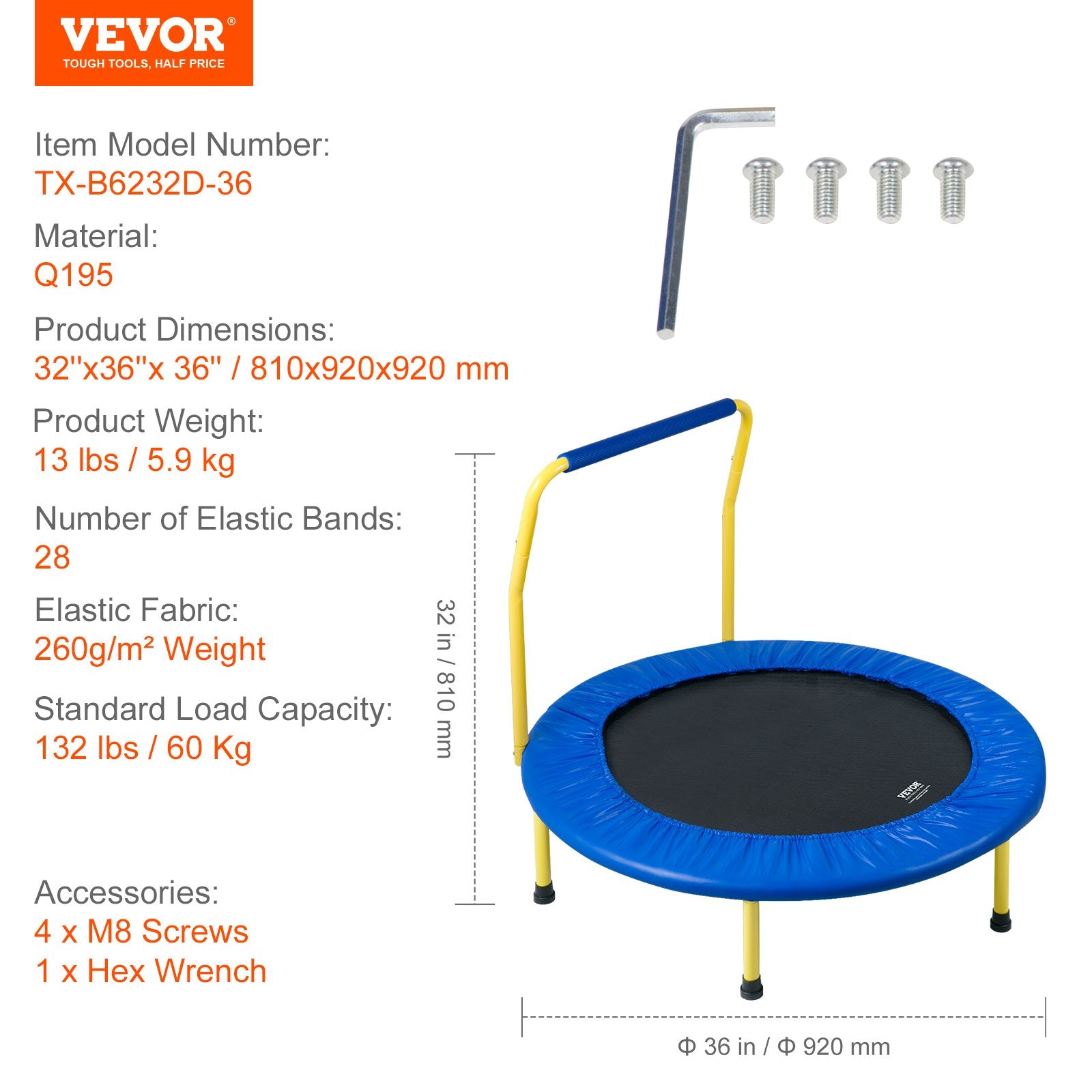 Trampoline VEVOR 3FT pour enfants en plein air Trampoline pliable pour bébé