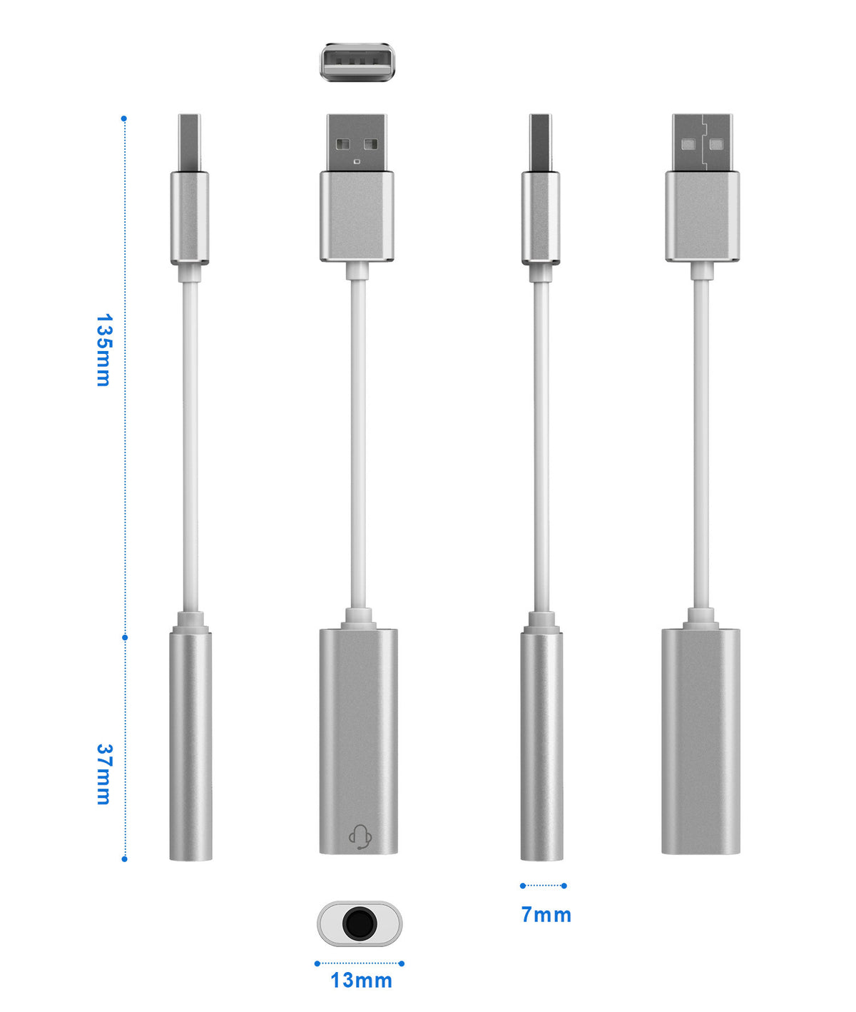 Adaptateur audio à trou unique USB à 3,5 mm