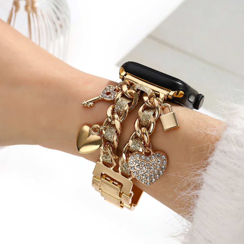 Pendentif de coeur d'or femmes bracelet de montre