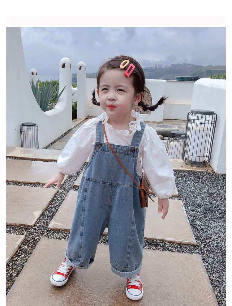 Mignon enfant Denim Suspender Pantalons Automne