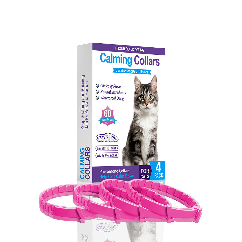4-Pack Calming Pheromone Collars for Cats and Dogs to Relieve Anxiety