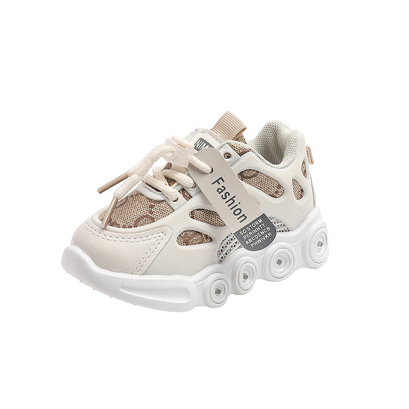 Chaussures Printemps et Automne avec LED Light Chaussures Enfants Ruban Surface Respirant