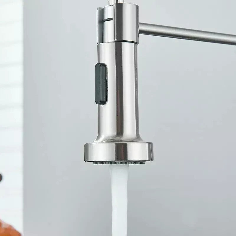 Moderne Monobloc Rull Out Kitchen Mixer Tap Dual Spout Spray Single Lever 360