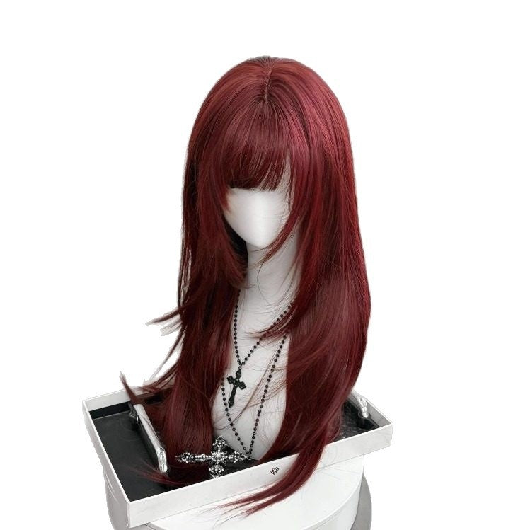 Wig rouge brillant et tendance quotidien tête pleine