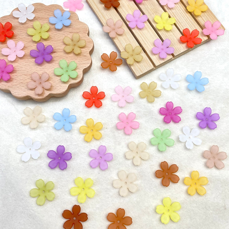 Perles 5-Petal Acrylique Matte