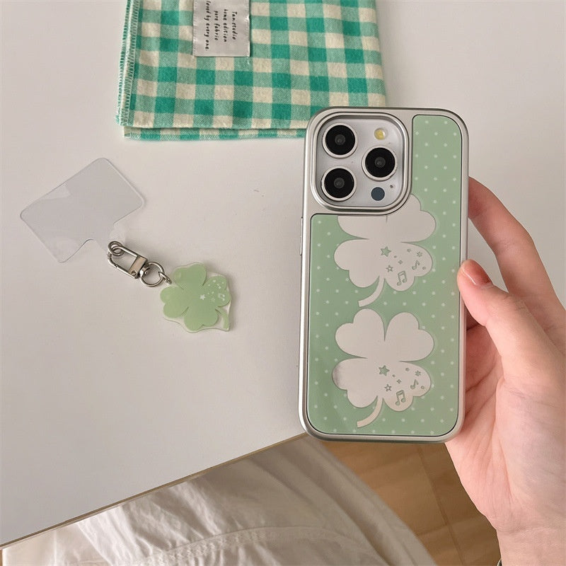 Coréen été Lucky Clover quatre feuilles miroir boîtier téléphonique 16promax