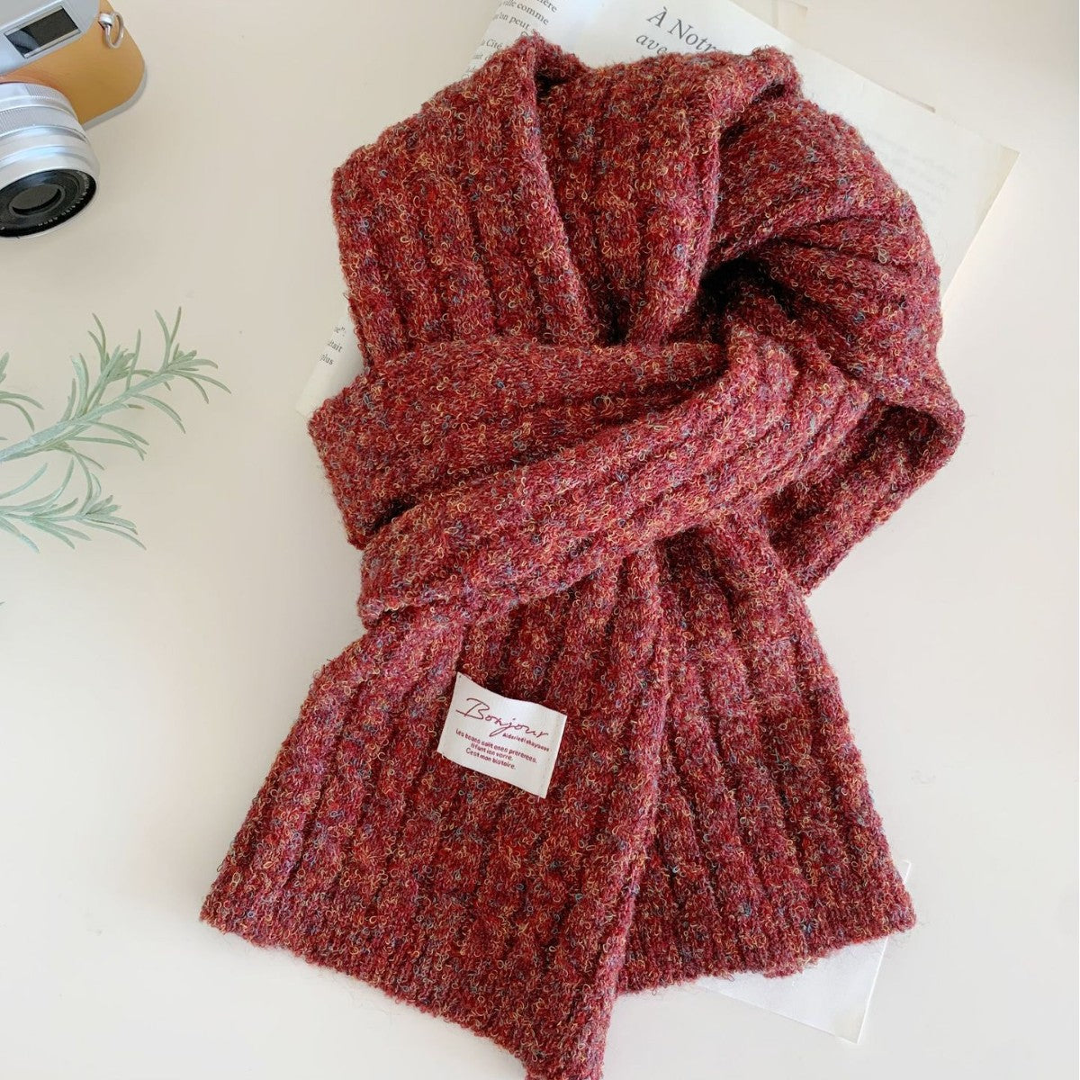 Écharpe de cou tricotée versatile, épaisse et chaude