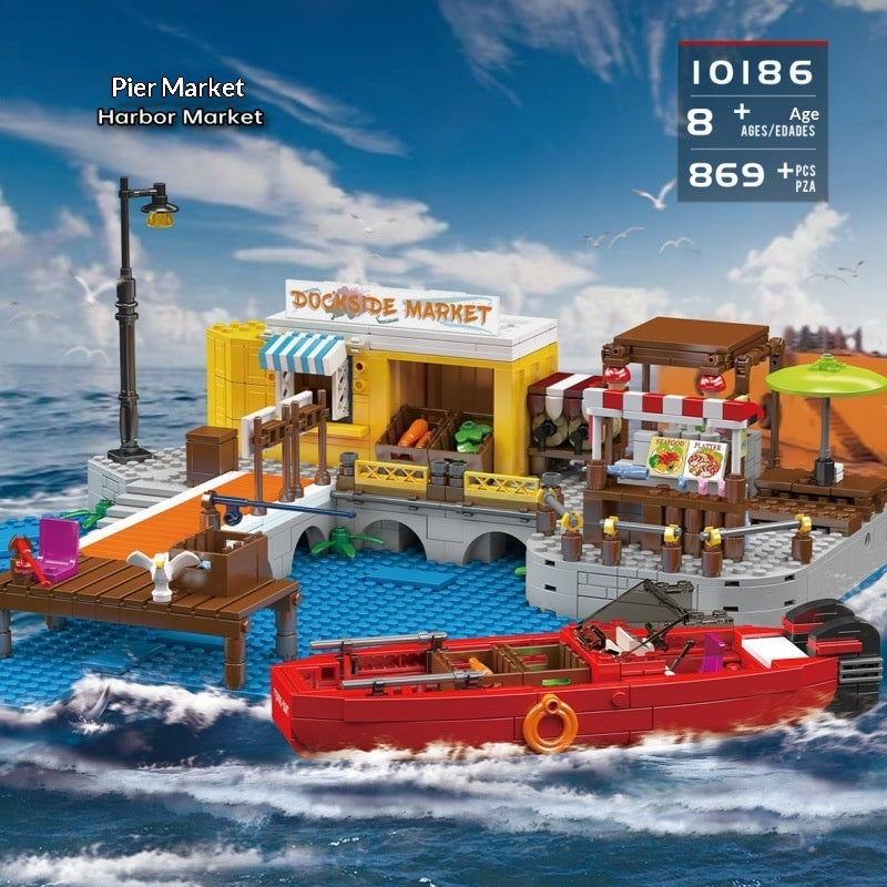 Yuxing modèle de bateau statique bateau de pêche Sailboat Building Block Toy