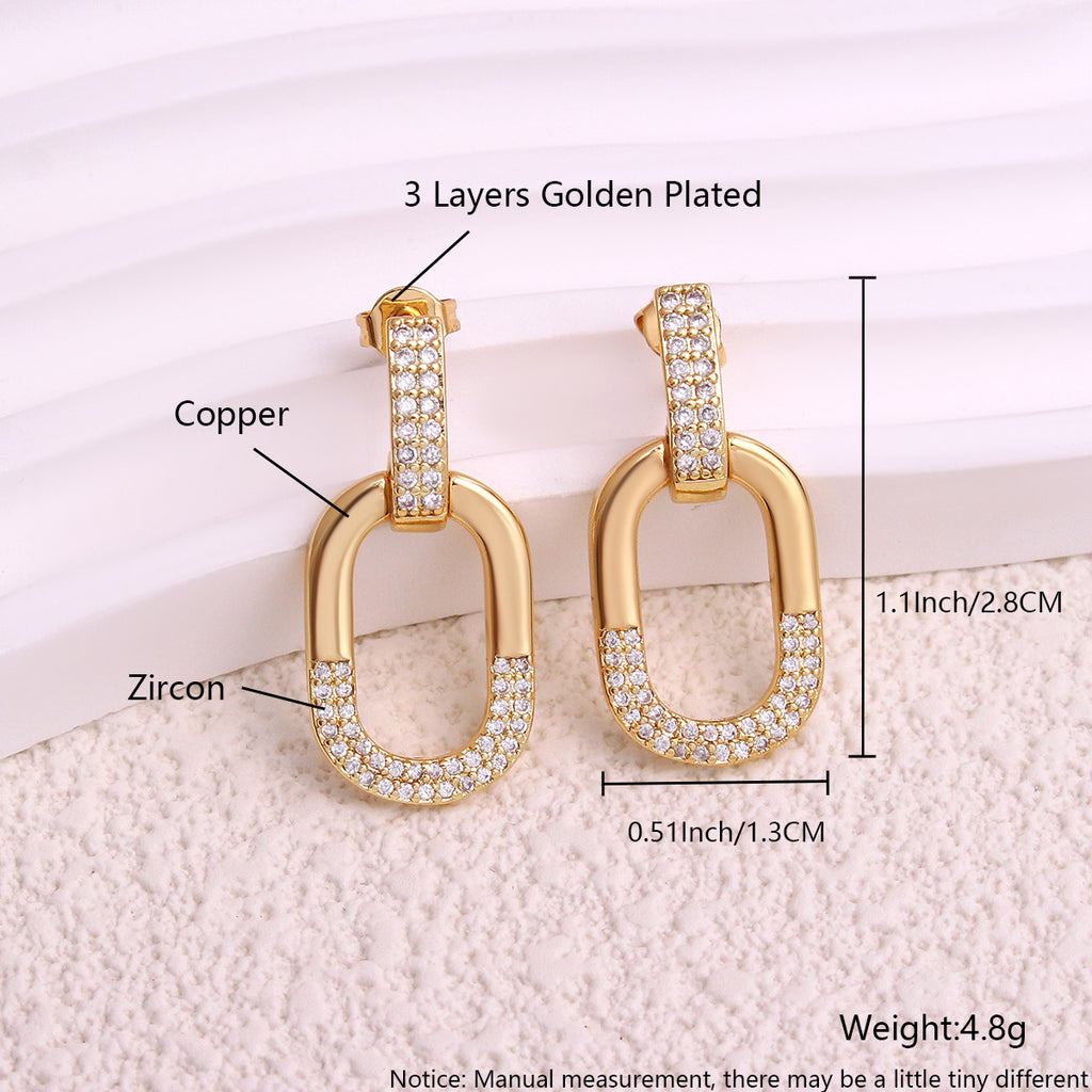 Collier d'oreille Zircon incrusté ovale