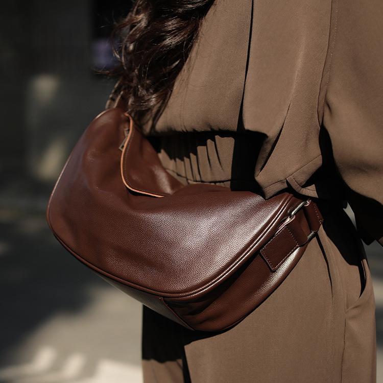 Premier couche Cowhide véritable sac de corps en cuir