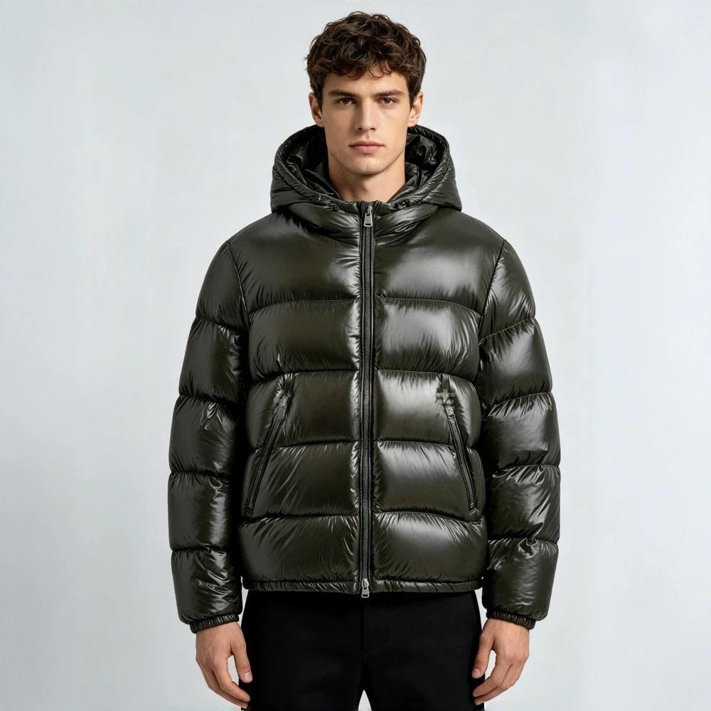 Hommes Coton à capuche Veste rembourrée Casual and Warm European American Style Outerwear