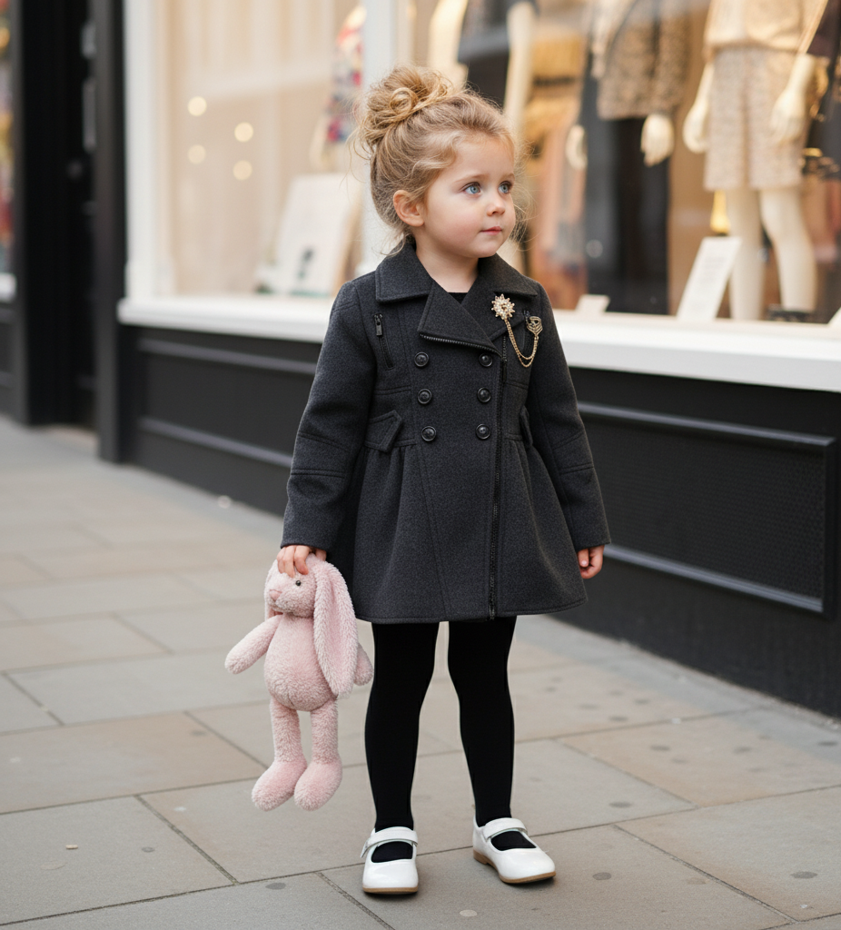 Filles Laine-Blend manteau chaud longue veste vintage pour les enfants 3-5 ans