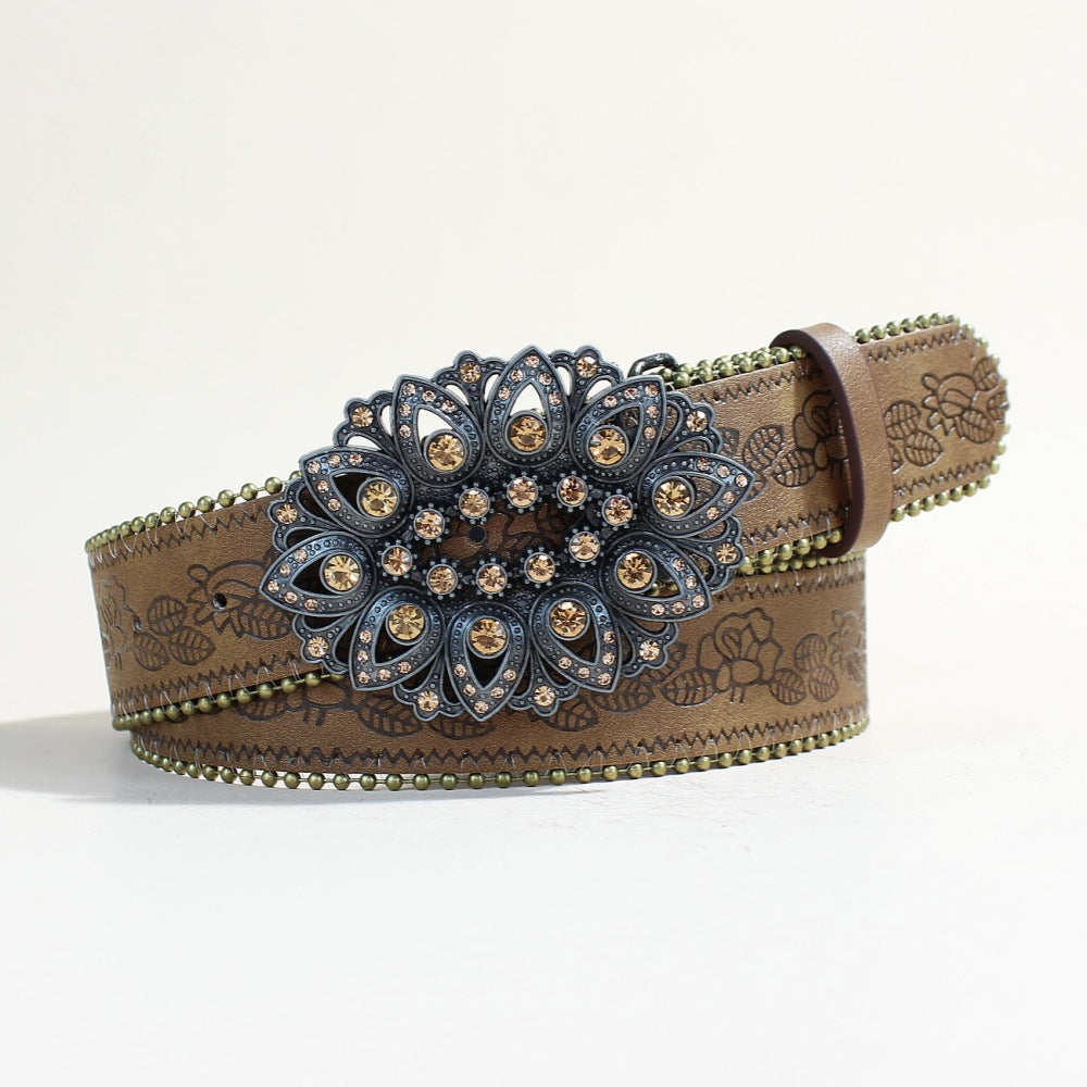 Mode décontractée Ceinture en cuir jeune avec un style snap Buckle Punk