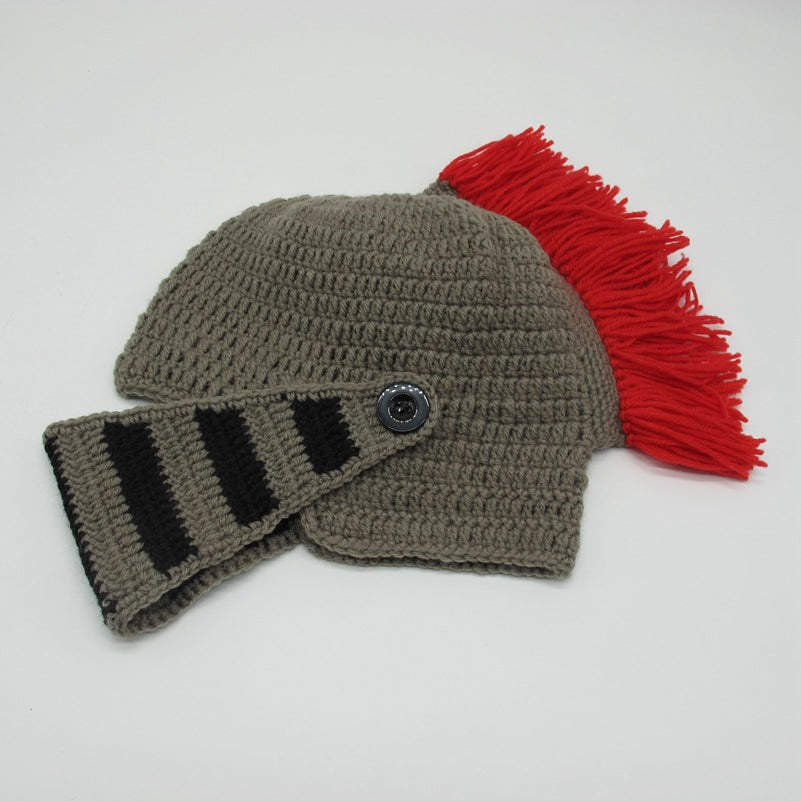 Chapeau Funny Creative Tissé main forme casque de chapeau Knight