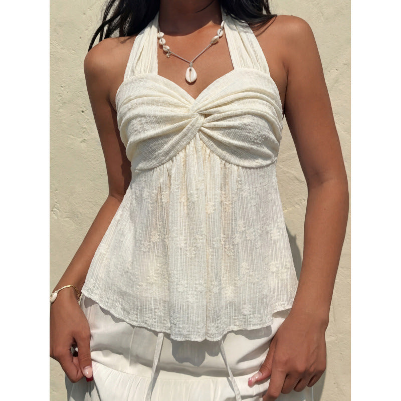 Femmes Élégant Solid-couleur Twist-tie Top