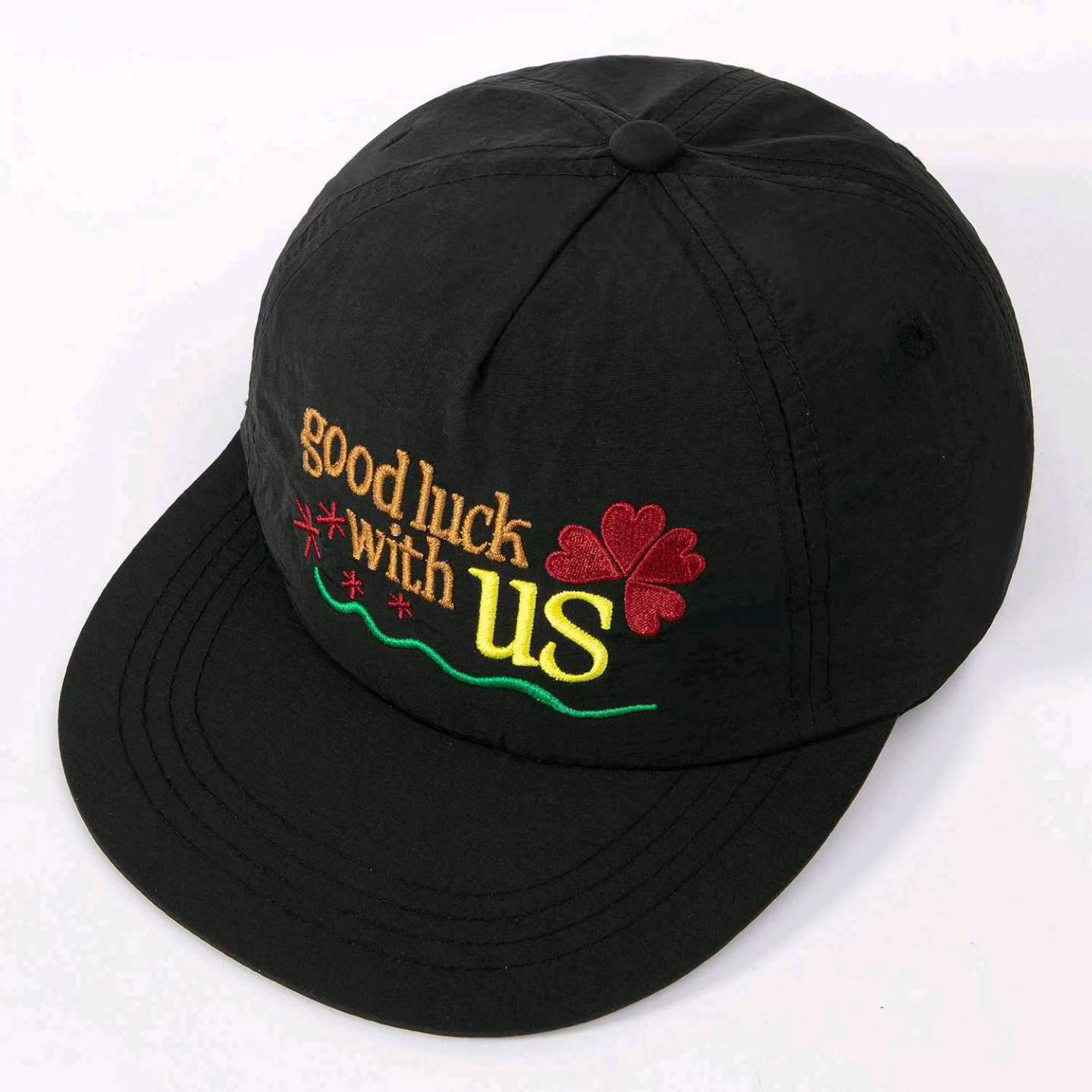 Clover à quatre feuilles brodé Séchage rapide Casquette de baseball à large bord