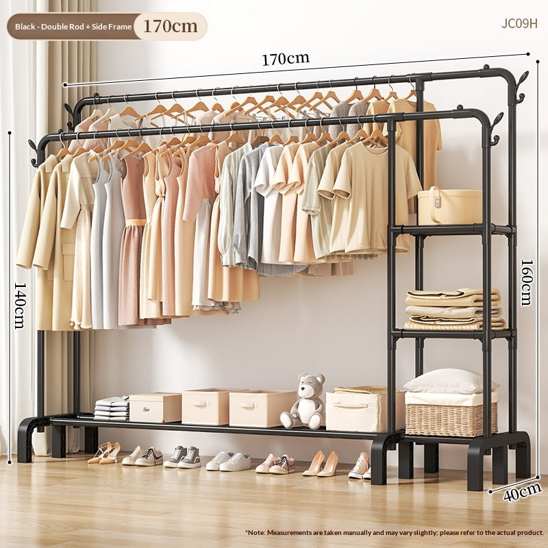 Séchage Rack Etage Chambre Chambre à coucher Hanger Intérieur Balcon Ménage Simple Vêtements Rack Plus Th