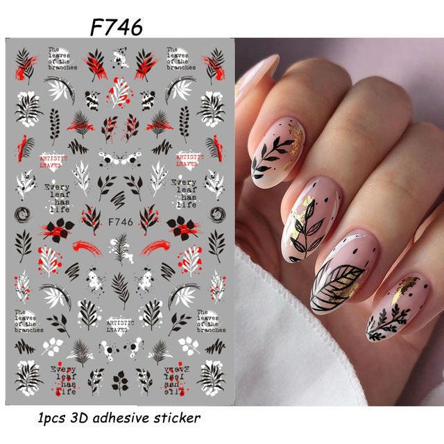 Stickers Adhésif Art des ongles style Instagram Black and White Butterfly Punk Vibe