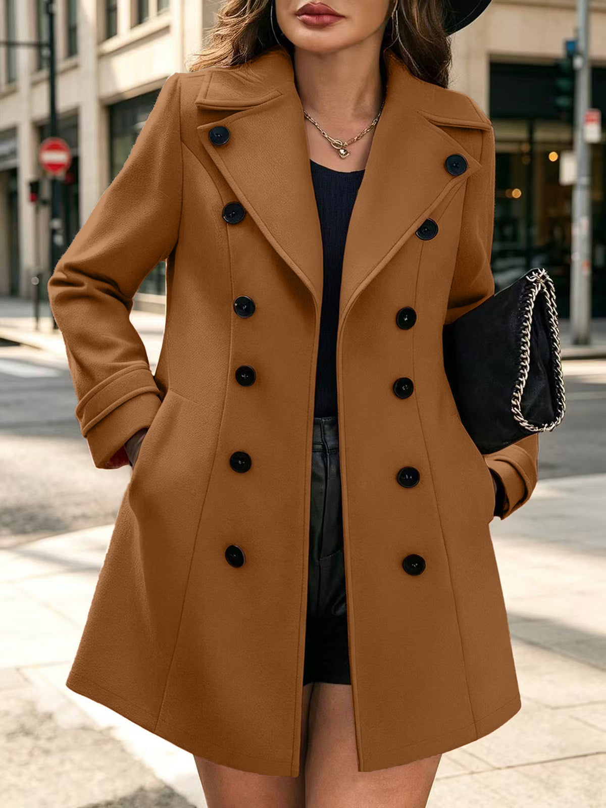 Women's Elegant Double-Breasted Coat