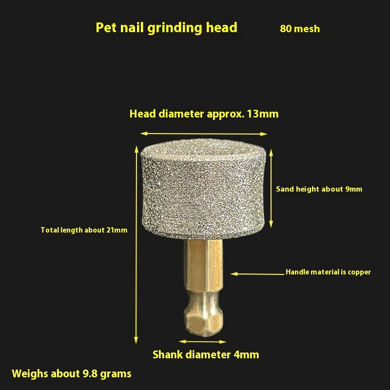 Tête de broyage de la manucure des ongles de chat