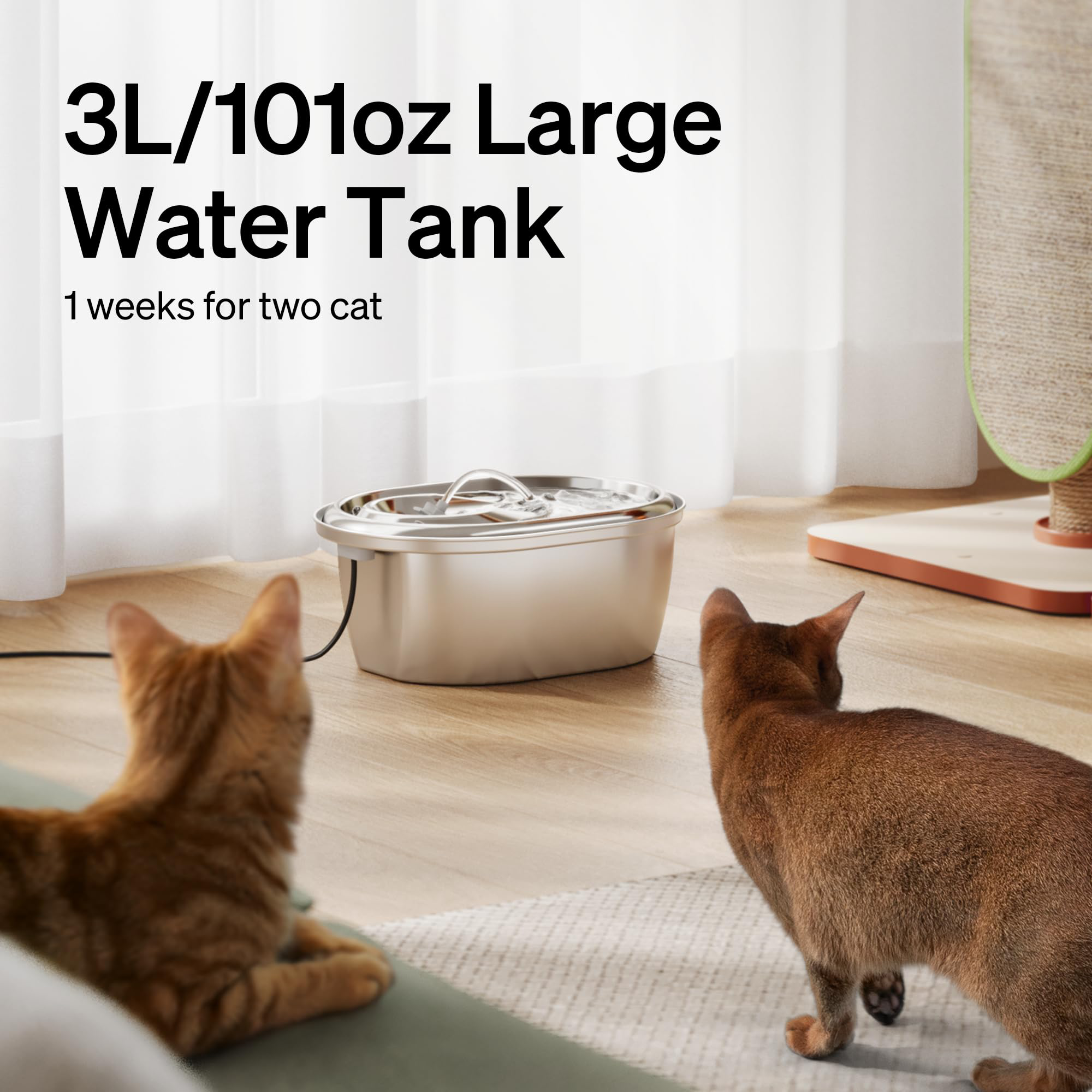 Fontaine d'eau de chat en acier inoxydable